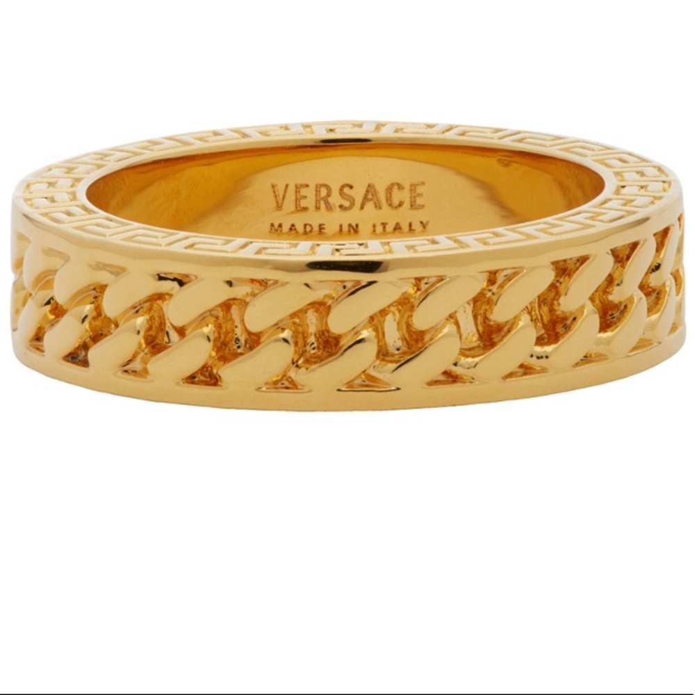 VERSACE Gold Chain Band Ring - Picture 7 of 8